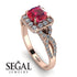 Cushion Cut Ruby Milgrain Engagement Ring - Adelyn No. 11 image 10