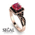 Cushion Cut Ruby Milgrain Engagement Ring - Adelyn No. 41 image 10