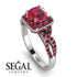 Cushion Cut Ruby Milgrain Engagement Ring - Adelyn No. 57 image 10
