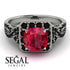 Cushion Cut Ruby Milgrain Engagement Ring - Adelyn No. 42 image 2