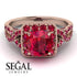 Cushion Cut Ruby Milgrain Engagement Ring - Adelyn No. 56 image 2