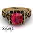 Cushion Cut Ruby Milgrain Engagement Ring - Adelyn No. 40 image 2