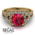 Cushion Cut Ruby Milgrain Engagement Ring - Adelyn No. 10 image 2