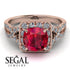 Cushion Cut Ruby Milgrain Engagement Ring - Adelyn No. 11 image 2