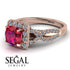Cushion Cut Ruby Milgrain Engagement Ring - Adelyn No. 11 image 3