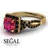 Cushion Cut Ruby Milgrain Engagement Ring - Adelyn No. 40 image 3