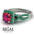 Cushion Cut Ruby Milgrain Engagement Ring - Adelyn No. 27 image 3