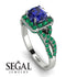 Cushion Cut Sapphire Milgrain Engagement Ring - Adelyn No. 30 image 10