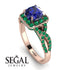 Cushion Cut Sapphire Milgrain Engagement Ring - Adelyn No. 29 image 10