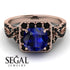 Cushion Cut Sapphire Milgrain Engagement Ring - Adelyn No. 44 image 2