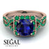 Cushion Cut Sapphire Milgrain Engagement Ring - Adelyn No. 29 image 2