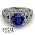 Cushion Cut Sapphire Milgrain Engagement Ring - Adelyn No. 15 image 2