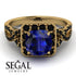 Cushion Cut Sapphire Milgrain Engagement Ring - Adelyn No. 43 image 2