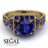 Cushion Cut Sapphire Milgrain Engagement Ring - Adelyn No. 73 image 2