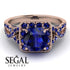 Cushion Cut Sapphire Milgrain Engagement Ring - Adelyn No. 74 image 2