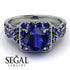 Cushion Cut Sapphire Milgrain Engagement Ring - Adelyn No. 75 image 2