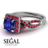 Cushion Cut Sapphire Milgrain Engagement Ring - Adelyn No. 60 image 3
