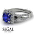 Cushion Cut Sapphire Milgrain Engagement Ring - Adelyn No. 15 image 3