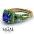 Cushion Cut Sapphire Milgrain Engagement Ring - Adelyn No. 28 image 3