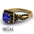 Cushion Cut Sapphire Milgrain Engagement Ring - Adelyn No. 43 image 3