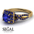 Cushion Cut Sapphire Milgrain Engagement Ring - Adelyn No. 73 image 3
