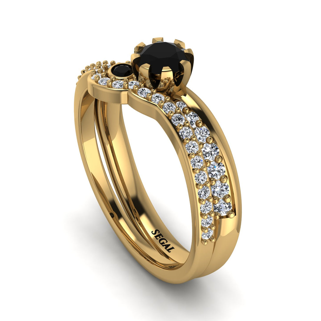 Delicate Black Diamond Bridal Set - Karen No. 7