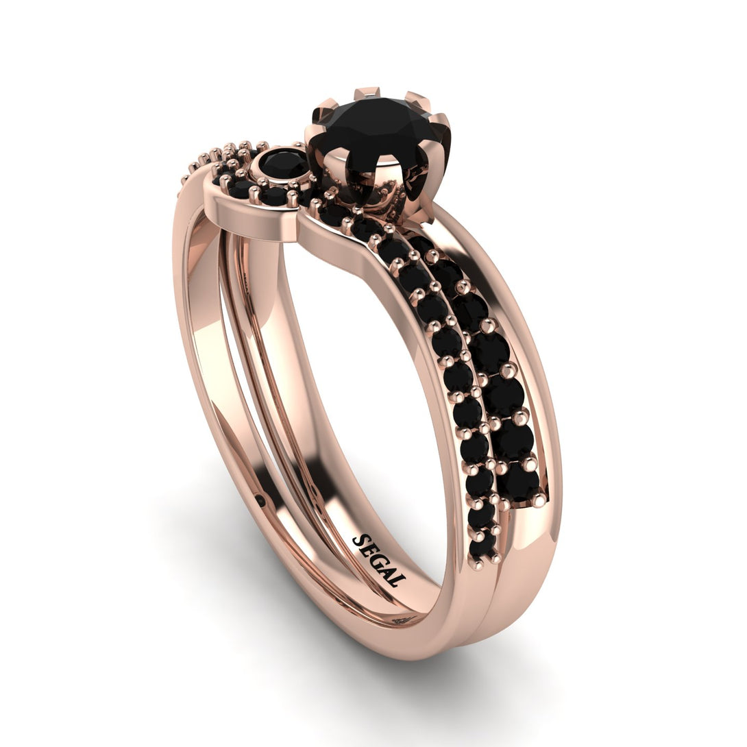Delicate Black Diamond Bridal Set - Karen No. 38