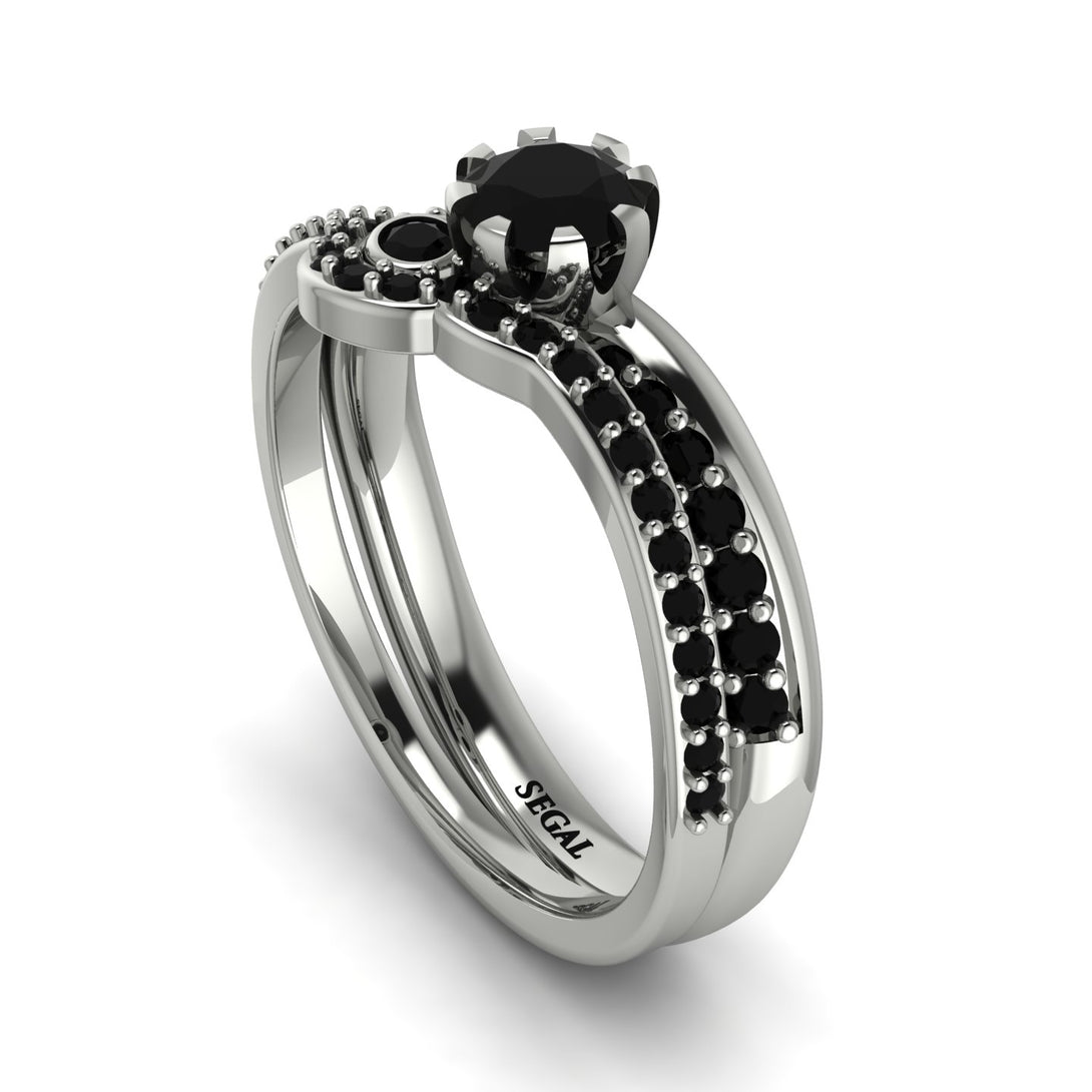 Delicate Black Diamond Bridal Set - Karen No. 39