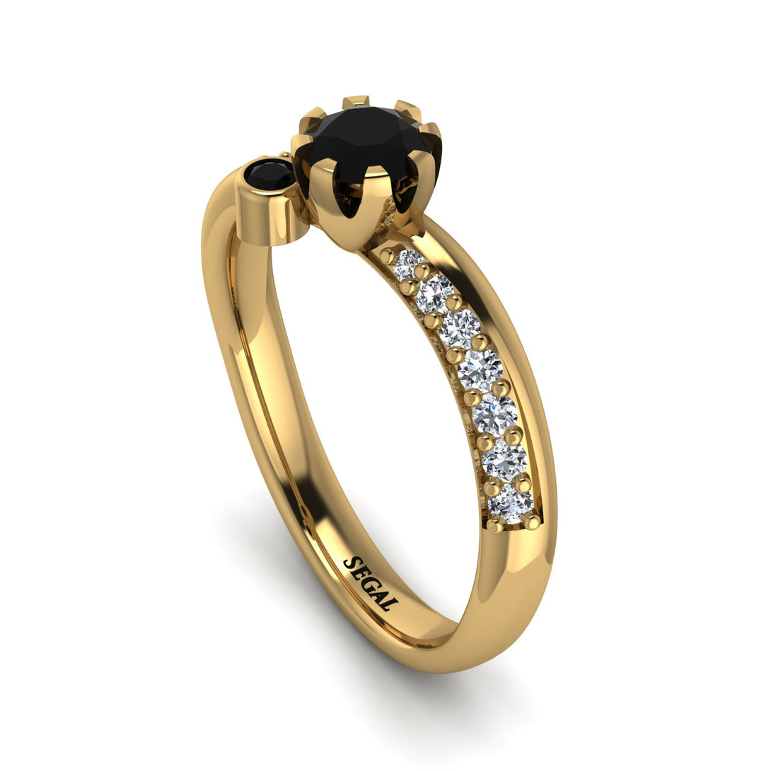 Delicate Black Diamond Engagement Ring - Karen No. 7