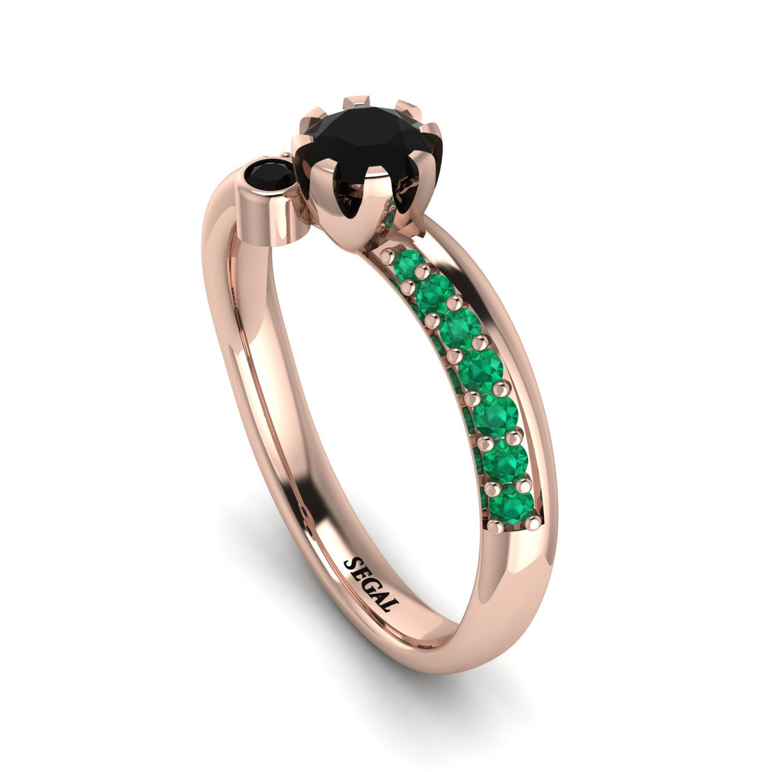 Delicate Black Diamond Engagement Ring - Karen No. 23