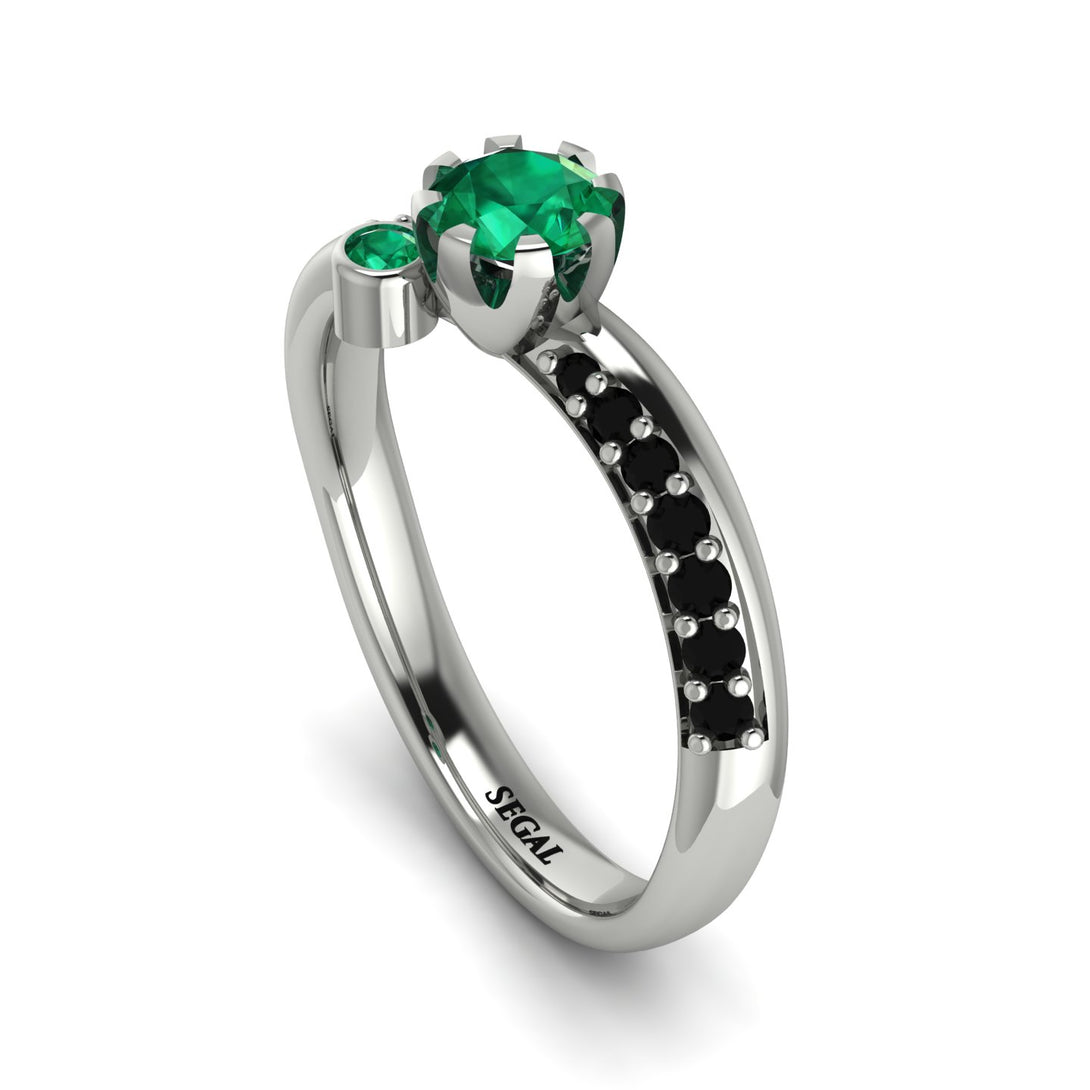 Delicate Emerald Engagement Ring - Karen No. 36