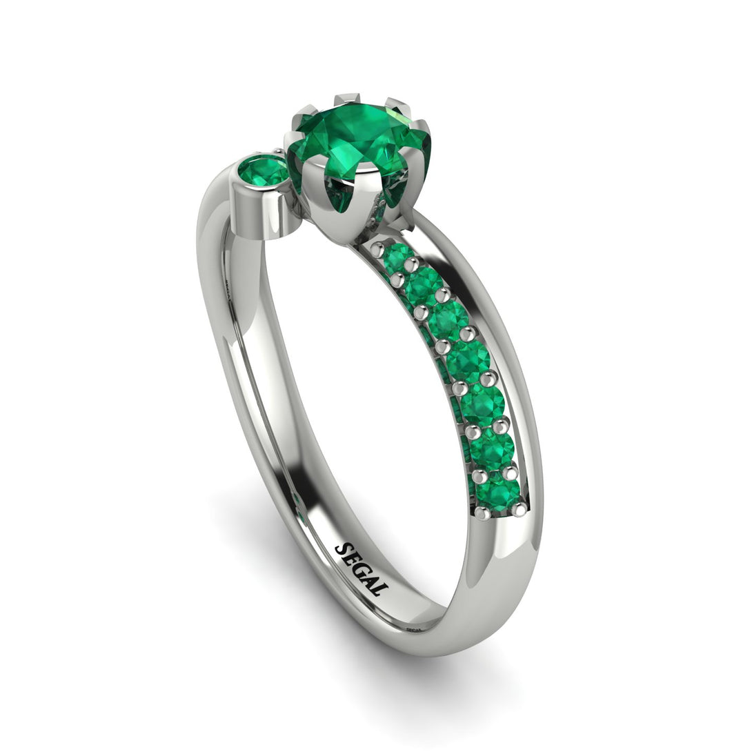 Delicate Emerald Engagement Ring - Karen No. 21