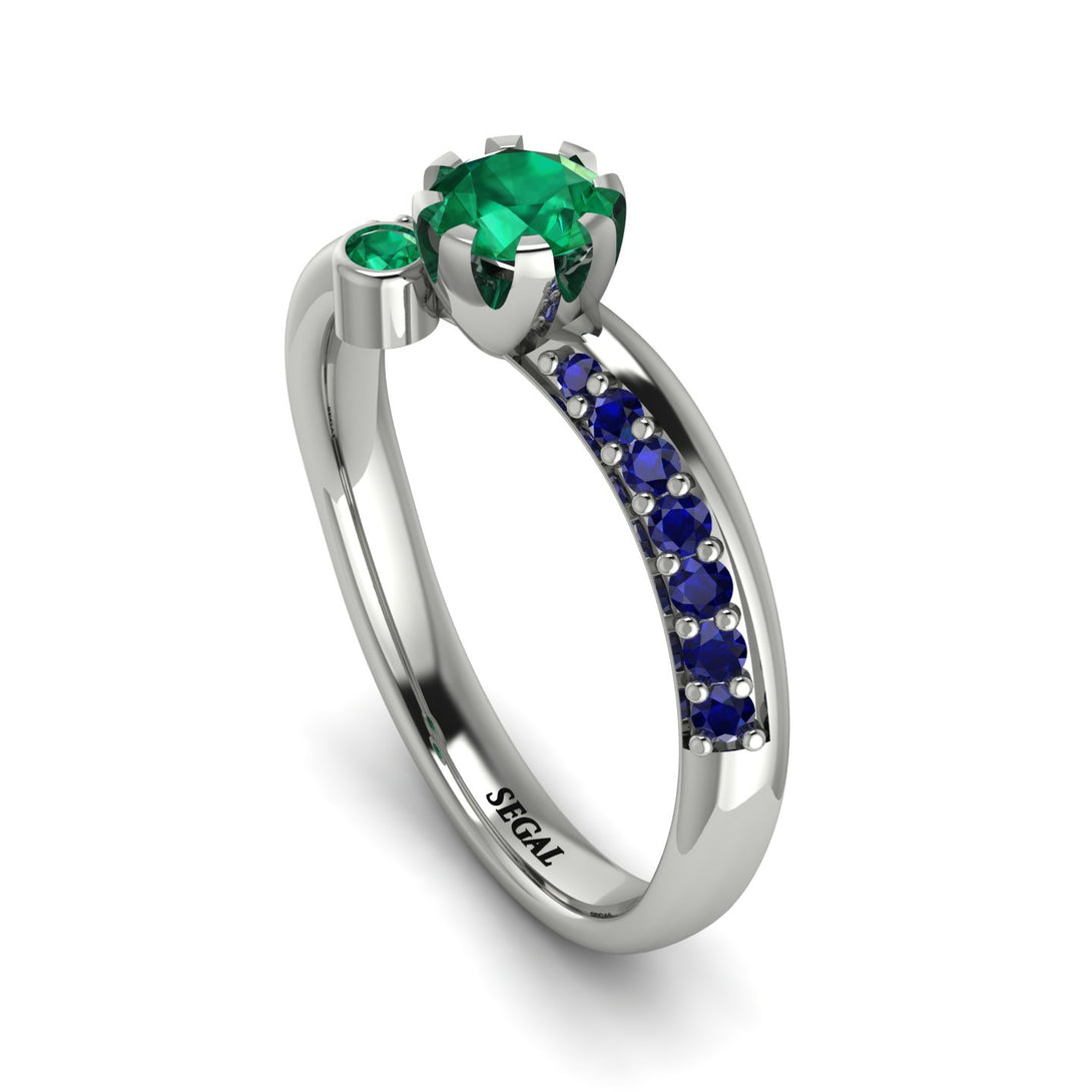 Delicate Emerald Engagement Ring - Karen No. 66