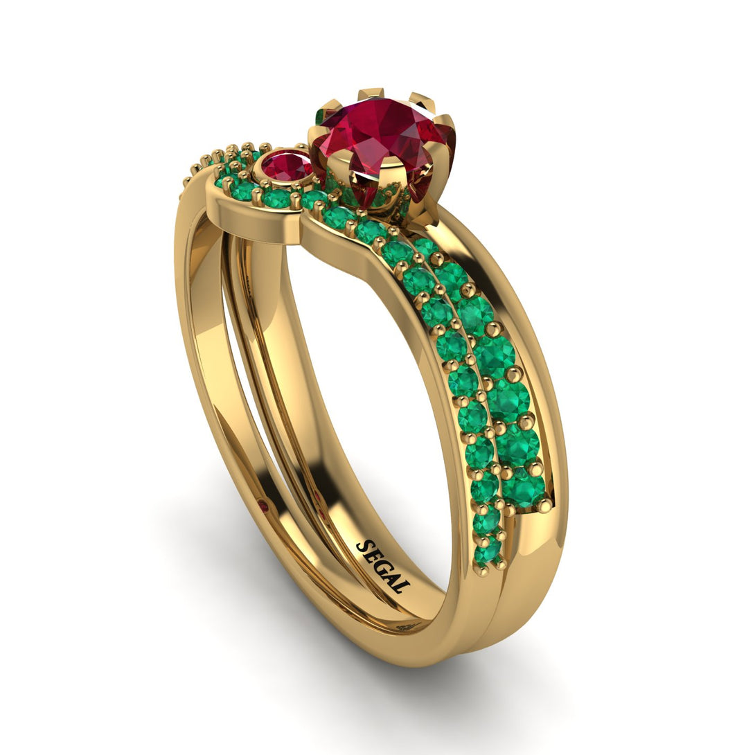 Delicate Ruby Bridal Set - Karen No. 25