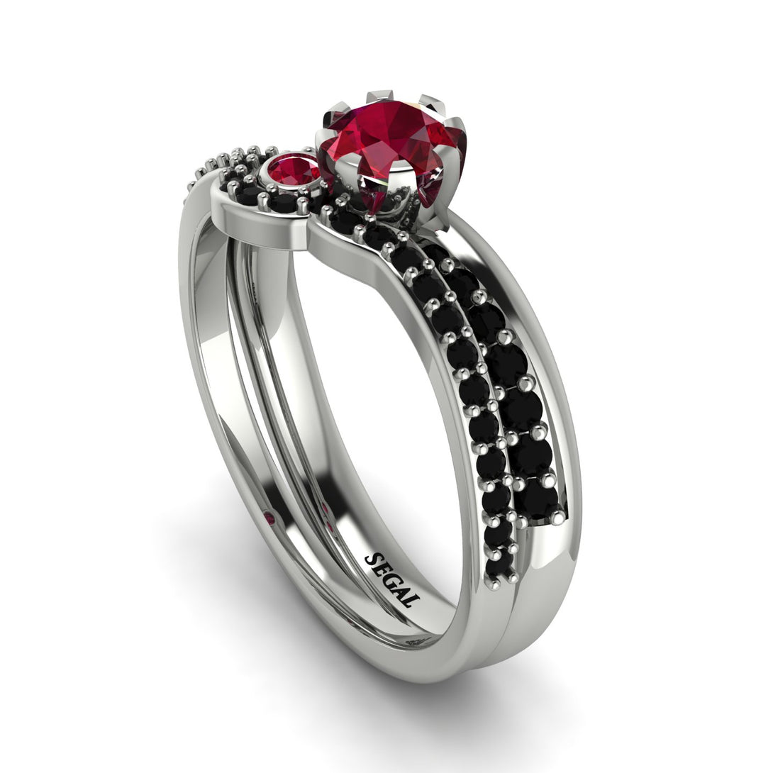 Delicate Ruby Bridal Set - Karen No. 42