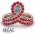 Diamond Pear Shape Stacking Bridal Set - Emilia No. 47 image 3