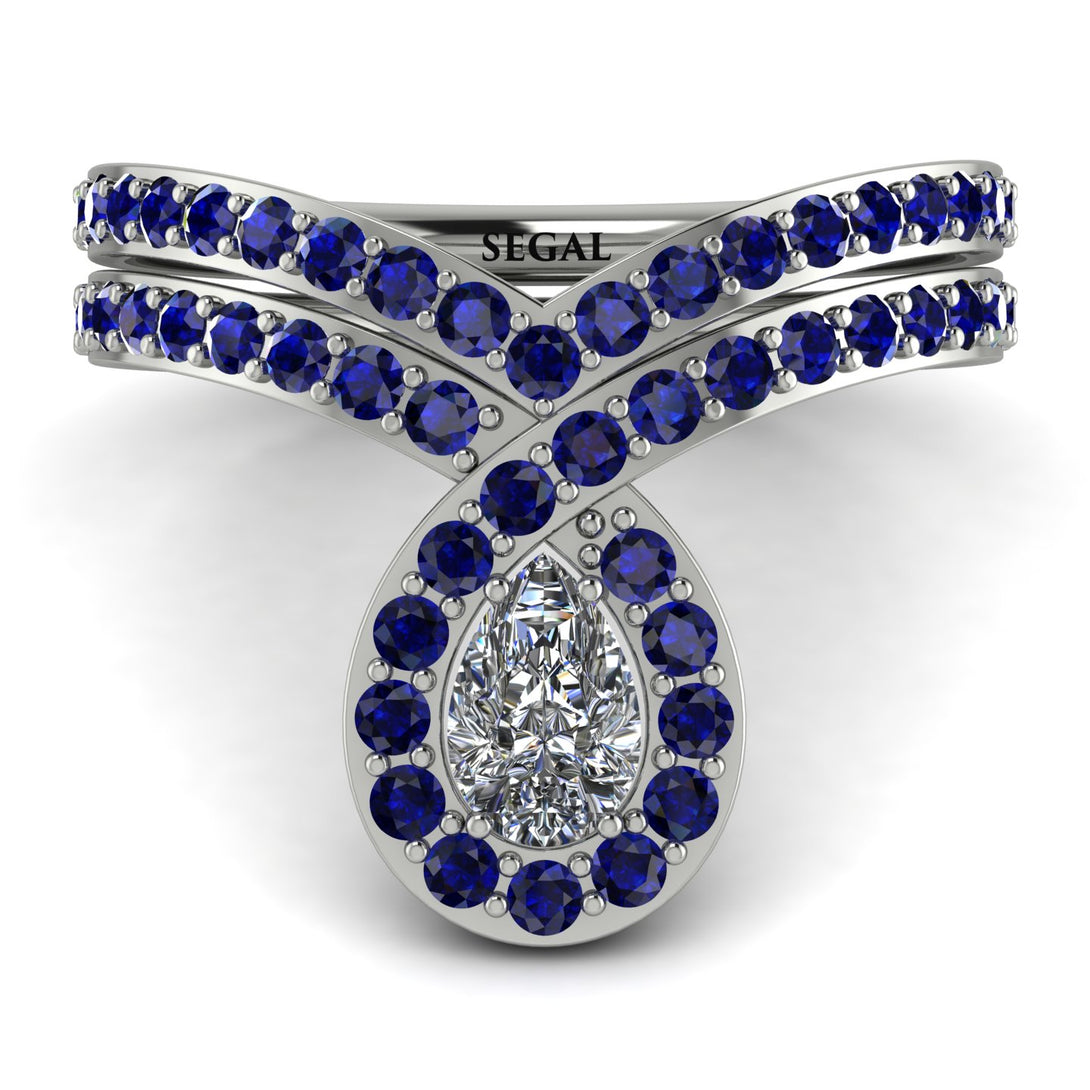 Diamond Pear Shape Stacking Bridal Set - Emilia No. 63