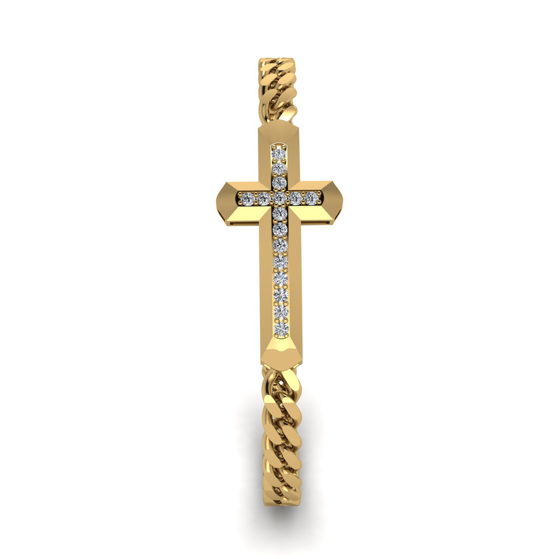 Diamond Cross Men Chain Bracelet - Nicholas No. 1