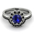 0.8 Carat Sapphire Halo Bridal Set - Pamela No. 45 image 2