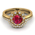 0.8 Carat Ruby Halo Bridal Set - Pamela No. 10 image 2