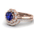 0.8 Carat Sapphire Halo Bridal Set - Pamela No. 14 image 3