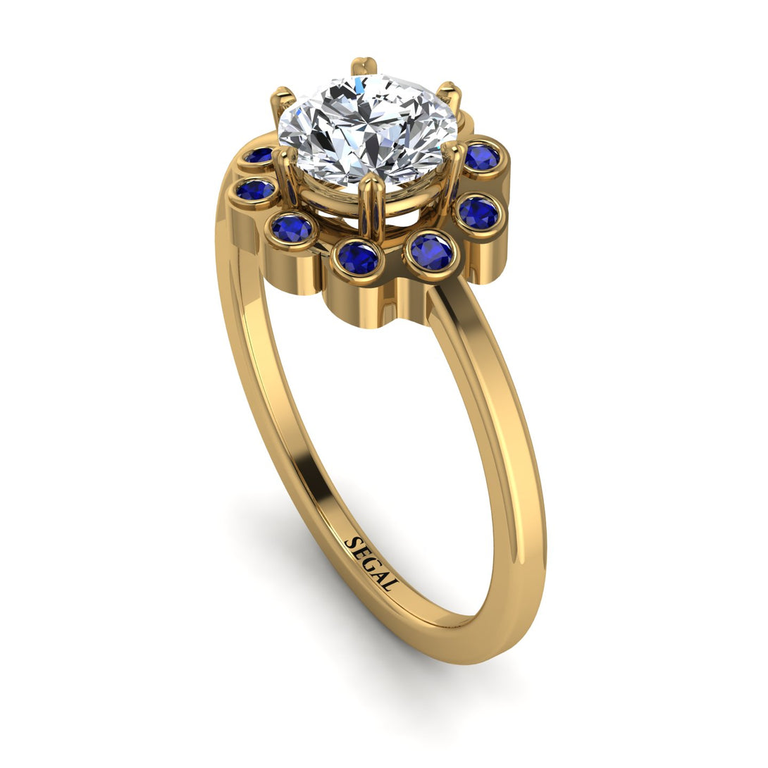 0.8 Carat Diamond Halo Engagement Ring - Pamela No. 61