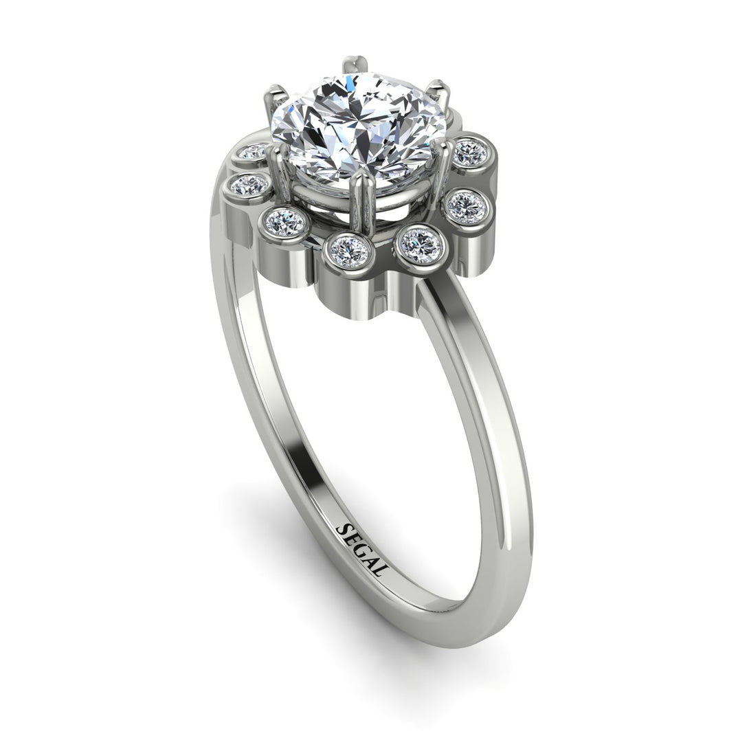 0.8 Carat Diamond Halo Engagement Ring - Pamela No. 3