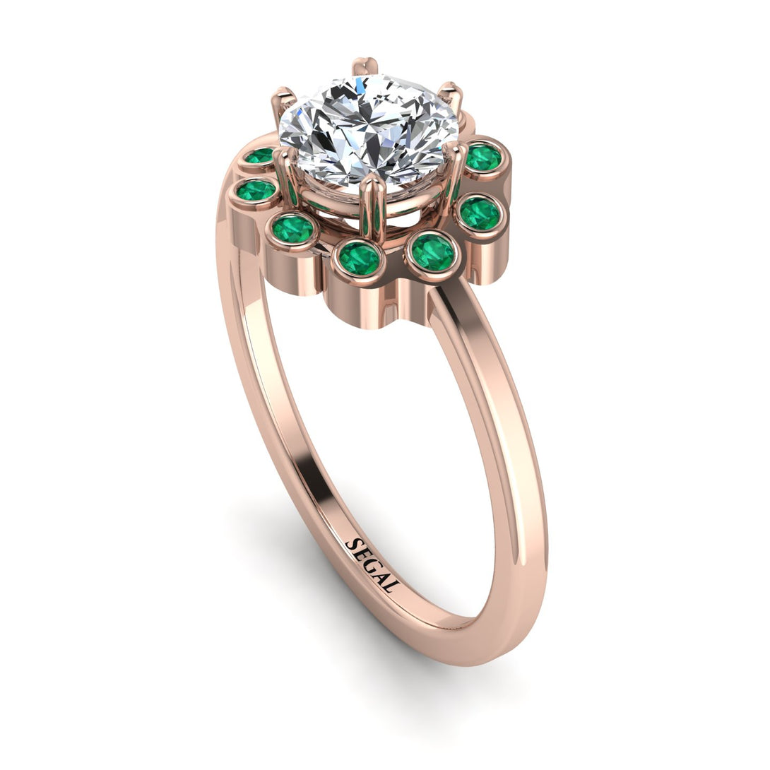 0.8 Carat Diamond Halo Engagement Ring - Pamela No. 17