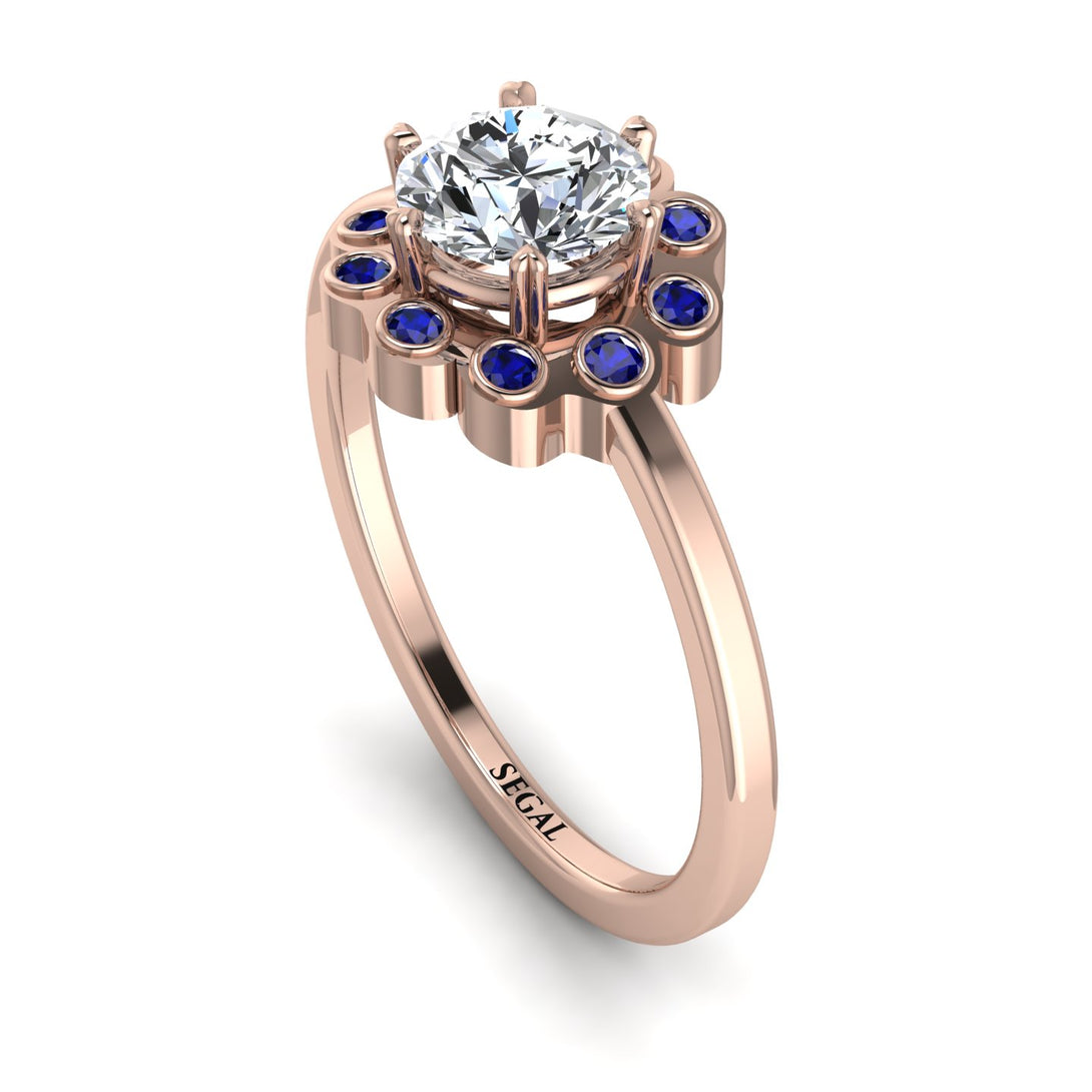 0.8 Carat Diamond Halo Engagement Ring - Pamela No. 62