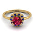 0.8 Carat Ruby Halo Engagement Ring - Pamela No. 70 image 2