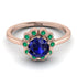 0.8 Carat Sapphire Halo Engagement Ring - Pamela No. 29 image 2