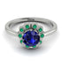 0.8 Carat Sapphire Halo Engagement Ring - Pamela No. 30 image 2