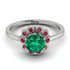 0.8 Carat Emerald Halo Engagement Ring - Pamela No. 51 image 2
