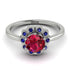 0.8 Carat Ruby Halo Engagement Ring - Pamela No. 72 image 2